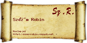 Szám Robin névjegykártya